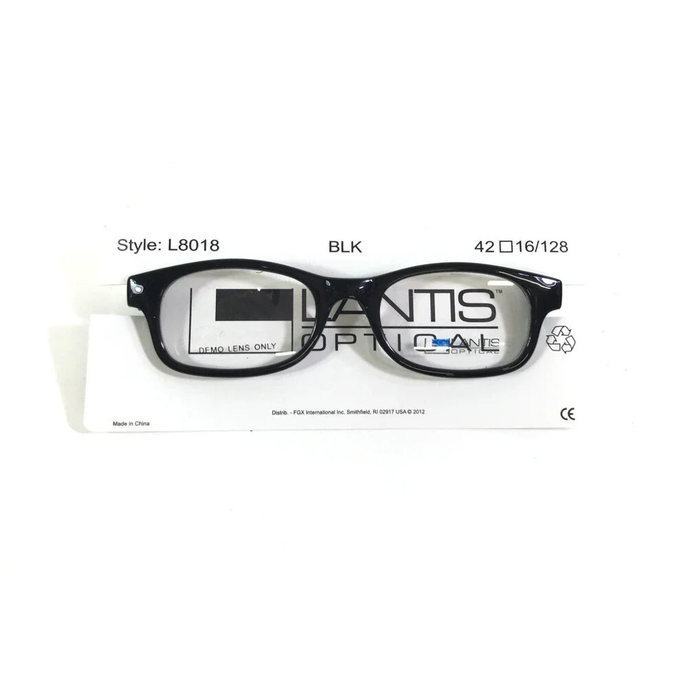 Lantis Optical Eyeglasses Frames CS L8018 BLK Black Rectangle Full Rim 42-16-128